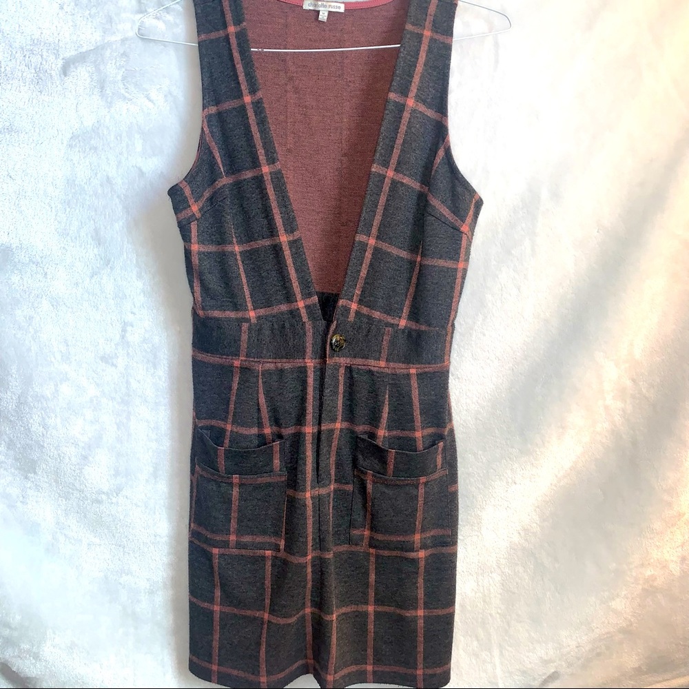 CHARLOTTE RUSSE Brown&Pink Striped Sweater Dress